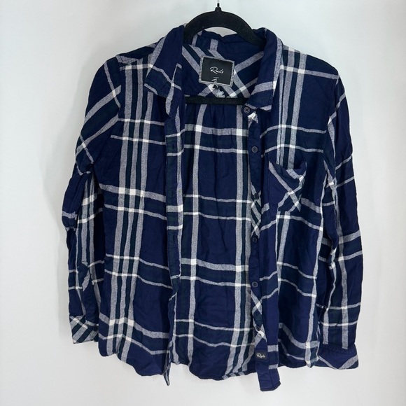 Rails Plaid Collared Long Sleeve Front Button Up Top - Picture 1 of 3